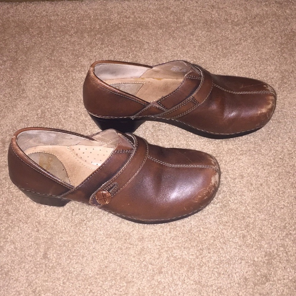 Brown Dansko Solstice Leather clog, 38, 7.5-8 US